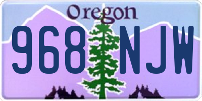 OR license plate 968NJW