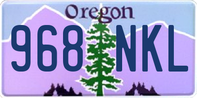 OR license plate 968NKL