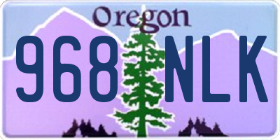 OR license plate 968NLK