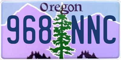 OR license plate 968NNC