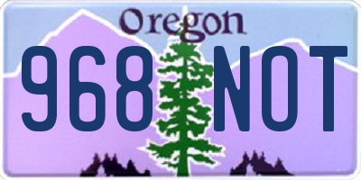 OR license plate 968NOT