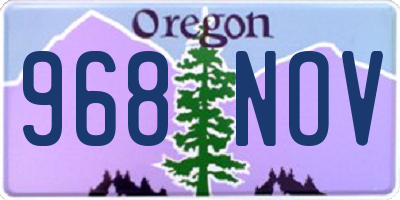 OR license plate 968NOV