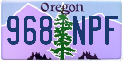 OR license plate 968NPF