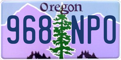 OR license plate 968NPO