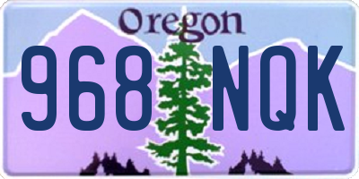OR license plate 968NQK