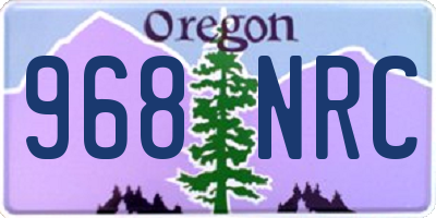 OR license plate 968NRC