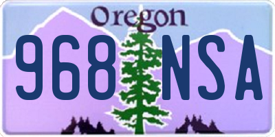 OR license plate 968NSA