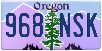 OR license plate 968NSK