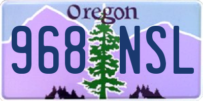 OR license plate 968NSL