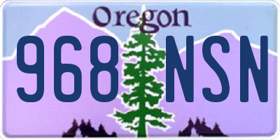 OR license plate 968NSN