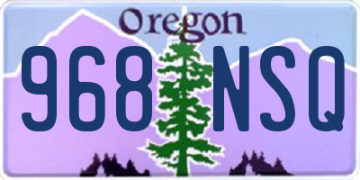 OR license plate 968NSQ