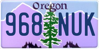 OR license plate 968NUK
