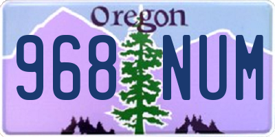 OR license plate 968NUM