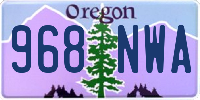 OR license plate 968NWA