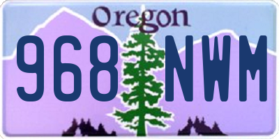 OR license plate 968NWM