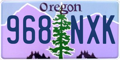 OR license plate 968NXK
