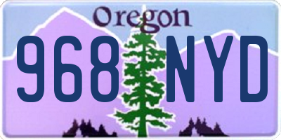 OR license plate 968NYD