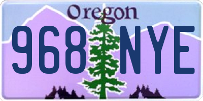 OR license plate 968NYE