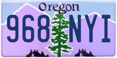 OR license plate 968NYI