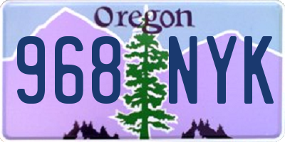 OR license plate 968NYK