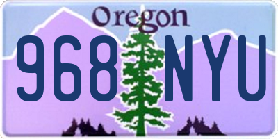 OR license plate 968NYU