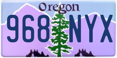 OR license plate 968NYX