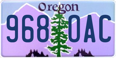 OR license plate 968OAC