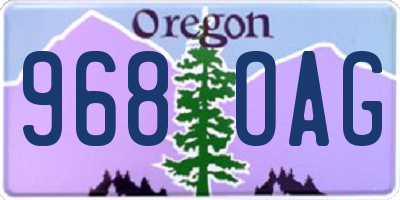 OR license plate 968OAG