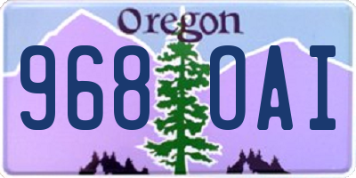 OR license plate 968OAI