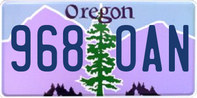 OR license plate 968OAN