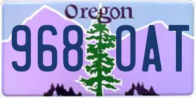 OR license plate 968OAT