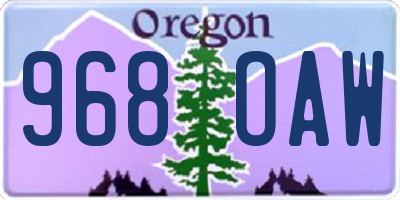 OR license plate 968OAW