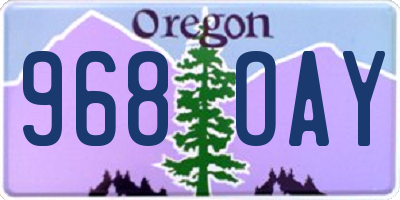 OR license plate 968OAY