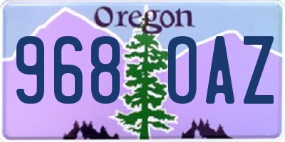 OR license plate 968OAZ