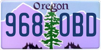OR license plate 968OBD