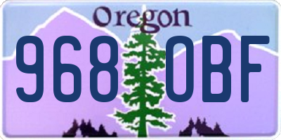 OR license plate 968OBF