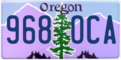 OR license plate 968OCA