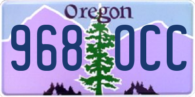 OR license plate 968OCC