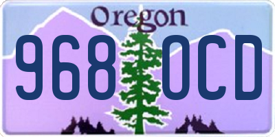 OR license plate 968OCD