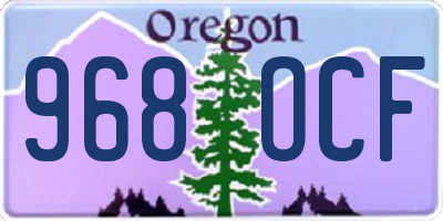 OR license plate 968OCF