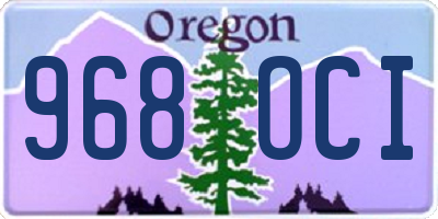 OR license plate 968OCI