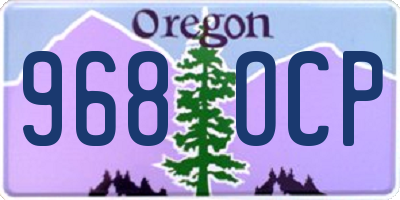 OR license plate 968OCP