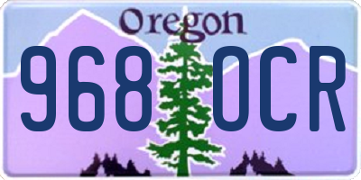 OR license plate 968OCR
