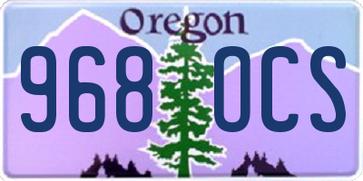 OR license plate 968OCS