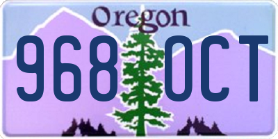 OR license plate 968OCT