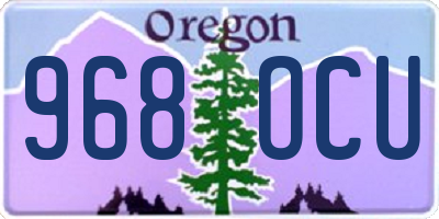 OR license plate 968OCU