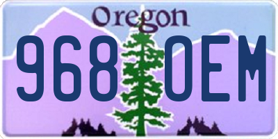 OR license plate 968OEM