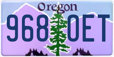 OR license plate 968OET