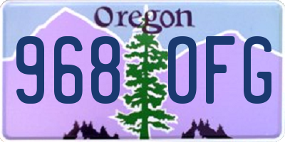 OR license plate 968OFG