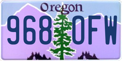 OR license plate 968OFW